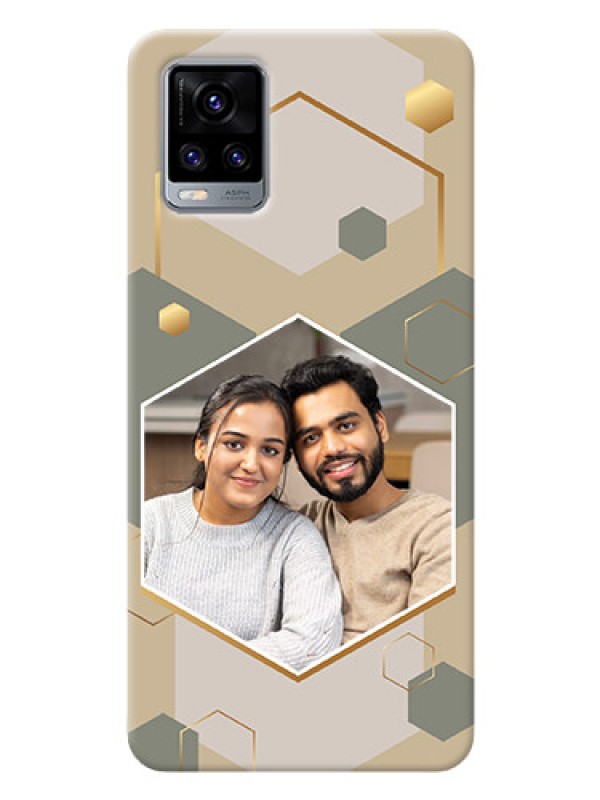 Custom Vivo V20 Phone Back Covers: Stylish Hexagon Pattern Design