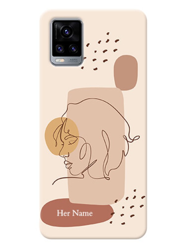 Custom Vivo V20 Custom Phone Covers: Calm Woman line art Design