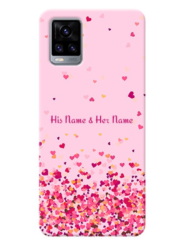 Custom Vivo V20 Phone Back Covers: Floating Hearts Design