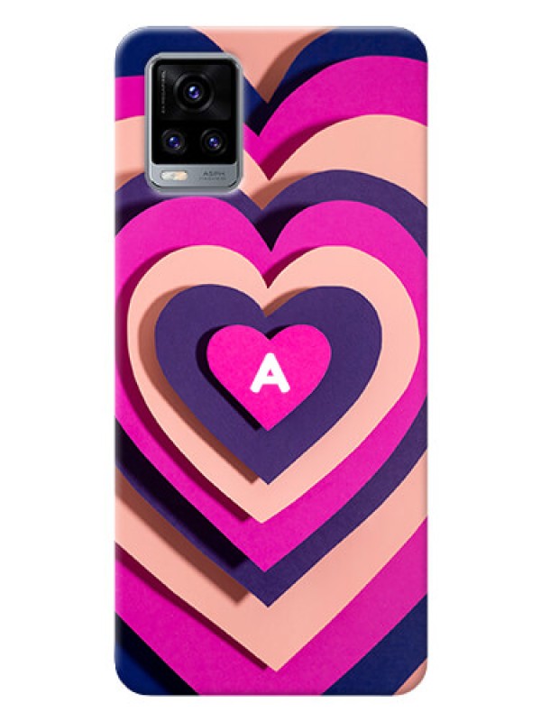 Custom Vivo V20 Custom Mobile Case with Cute Heart Pattern Design