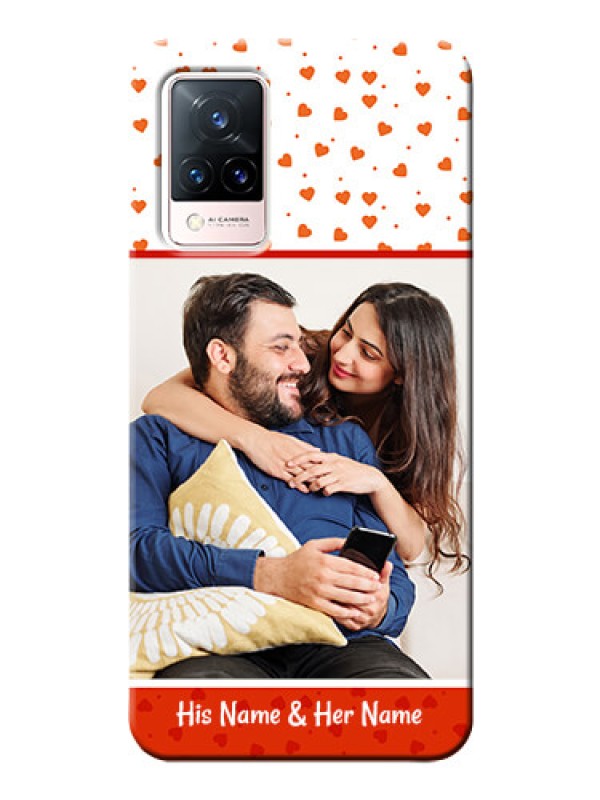 Custom Vivo V21 5G Phone Back Covers: Orange Love Symbol Design