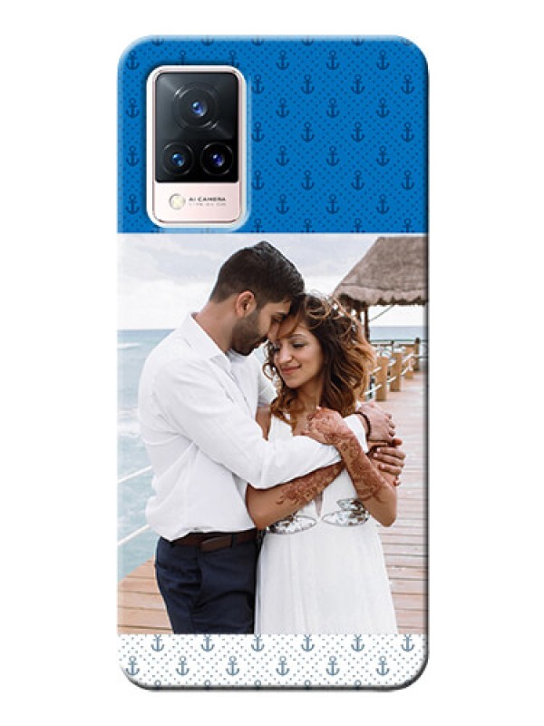 Custom Vivo V21 5G Mobile Phone Covers: Blue Anchors Design