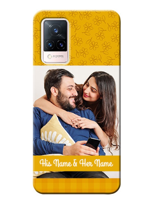 Custom Vivo V21 5G mobile phone covers: Yellow Floral Design