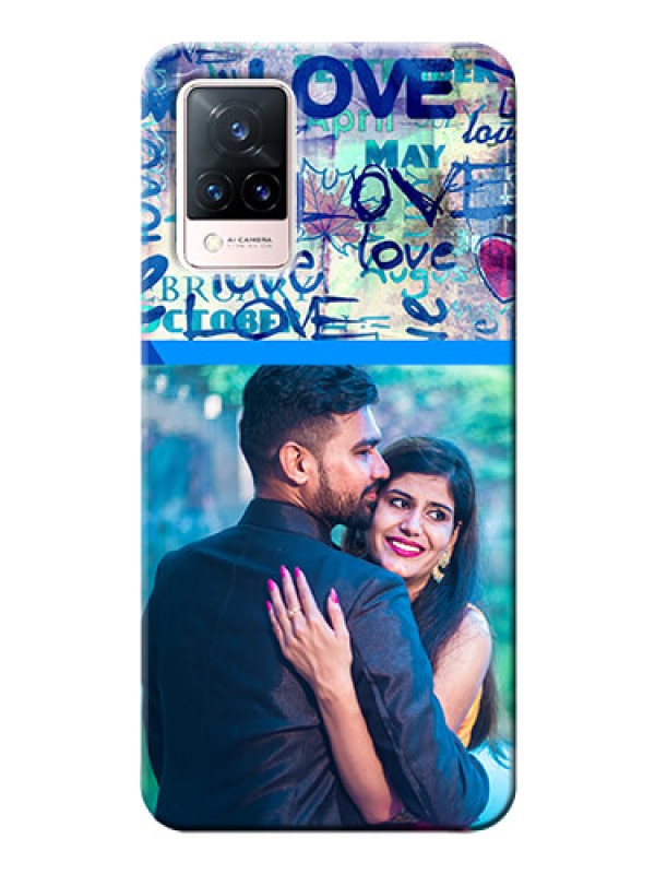 Custom Vivo V21 5G Mobile Covers Online: Colorful Love Design