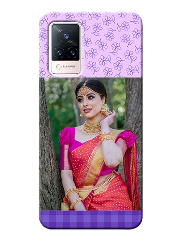 Custom Vivo V21 5G Mobile Cases: Purple Floral Design