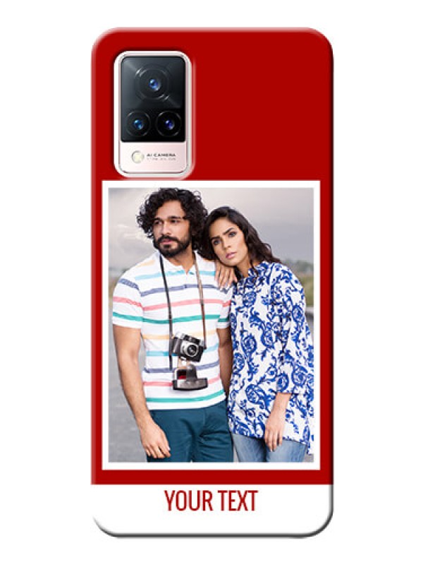 Custom Vivo V21 5G mobile phone covers: Simple Red Color Design