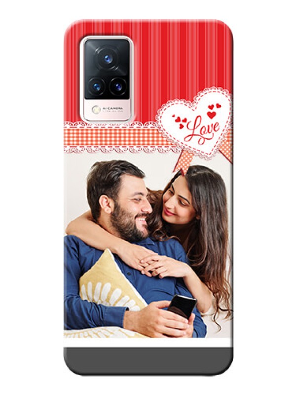 Custom Vivo V21 5G phone cases online: Red Love Pattern Design