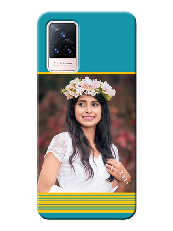 Custom Vivo V21 5G personalized phone covers: Yellow & Blue Design 