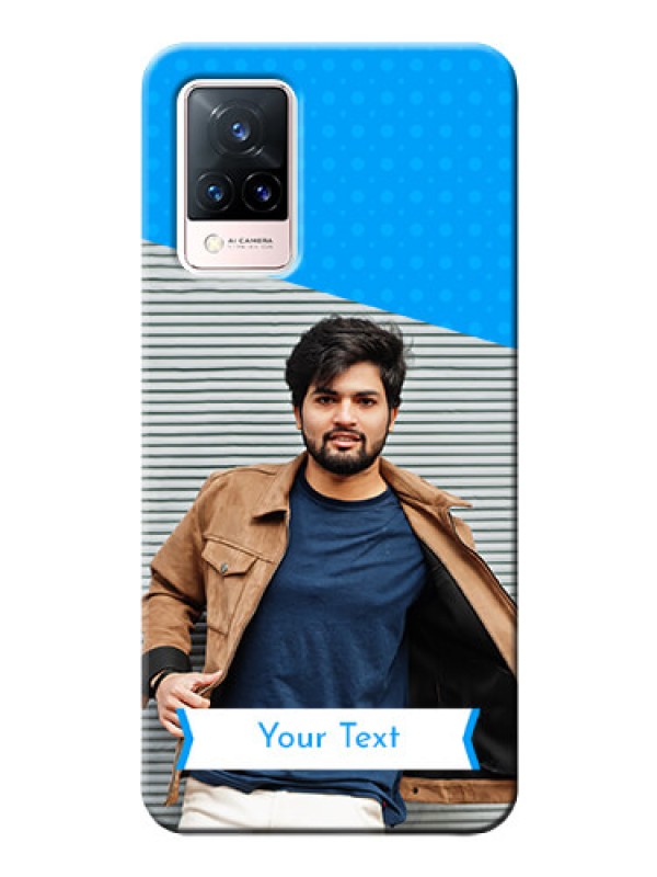 Custom Vivo V21 5G Personalized Mobile Covers: Simple Blue Color Dotted Design