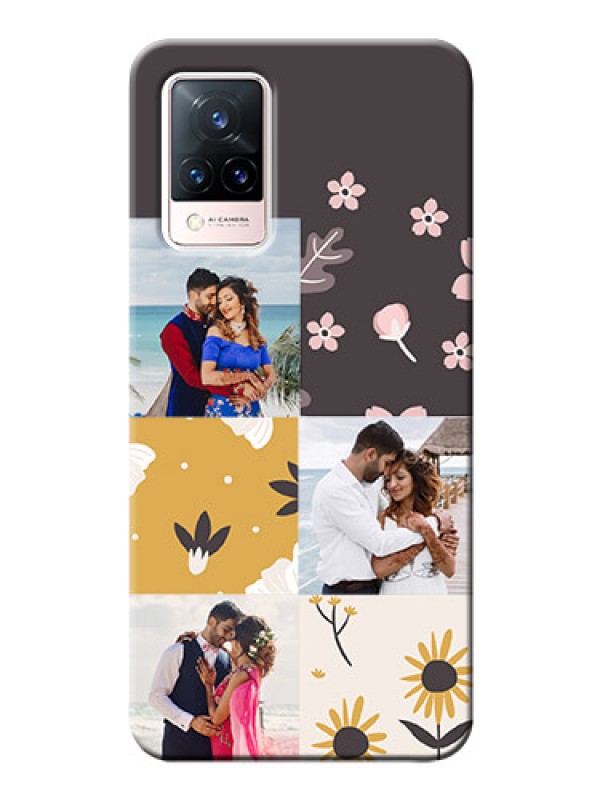 Custom Vivo V21 5G phone cases online: 3 Images with Floral Design