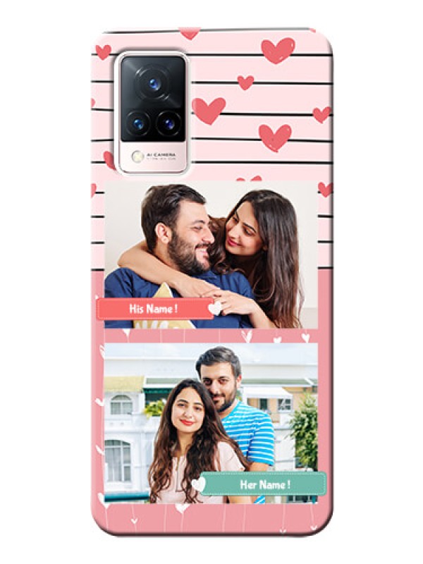 Custom Vivo V21 5G custom mobile covers: Photo with Heart Design