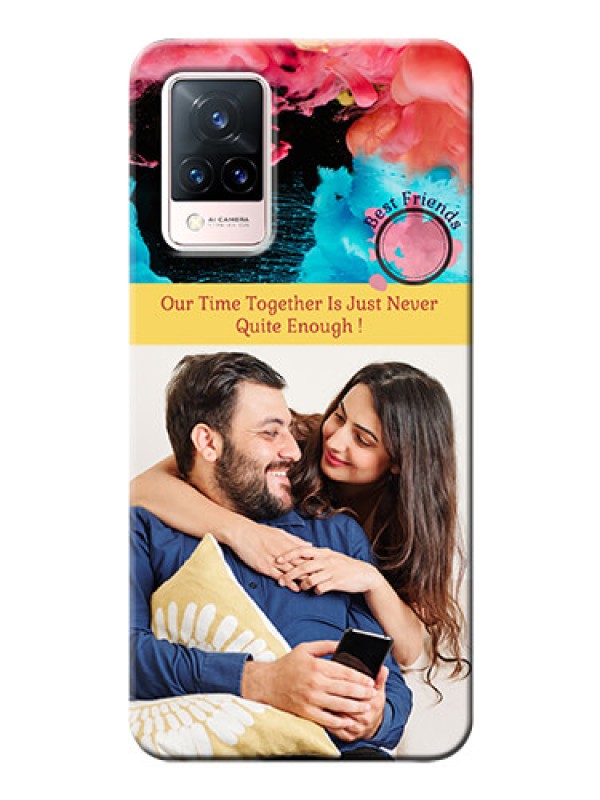 Custom Vivo V21 5G Mobile Cases: Quote with Acrylic Painting Design