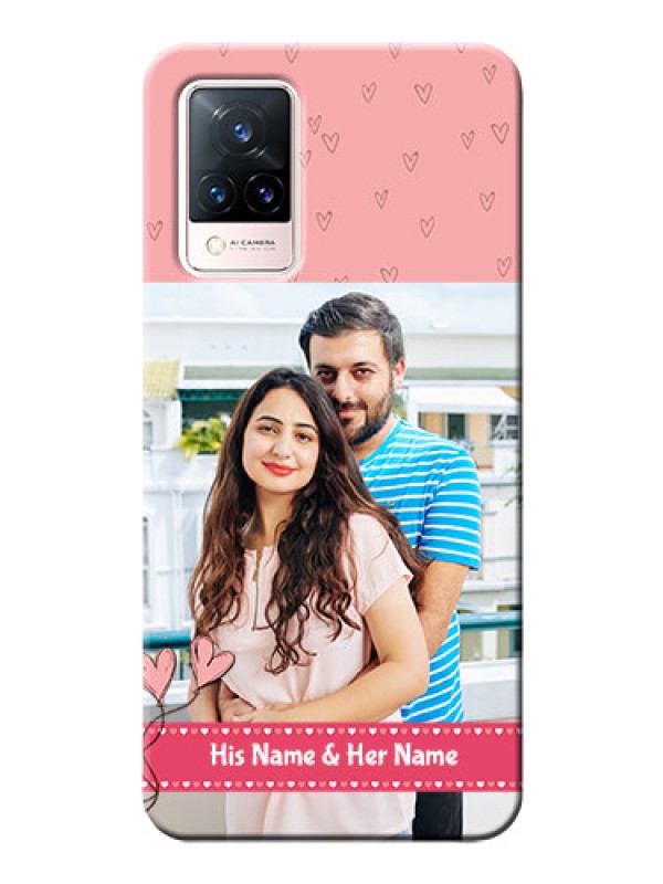 Custom Vivo V21 5G phone back covers: Love Design Peach Color