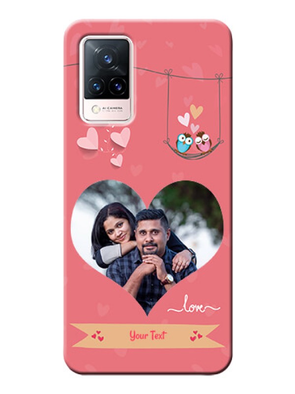 Custom Vivo V21 5G custom phone covers: Peach Color Love Design 