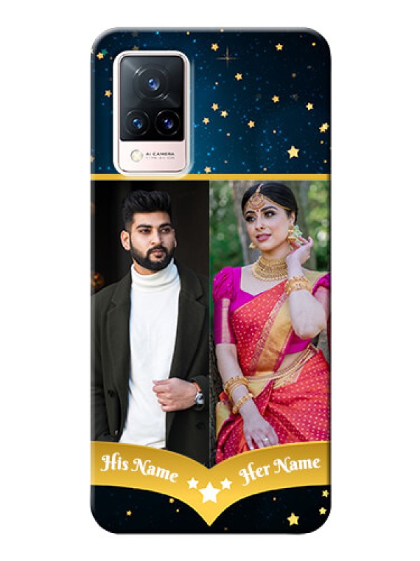 Custom Vivo V21 5G Mobile Covers Online: Galaxy Stars Backdrop Design