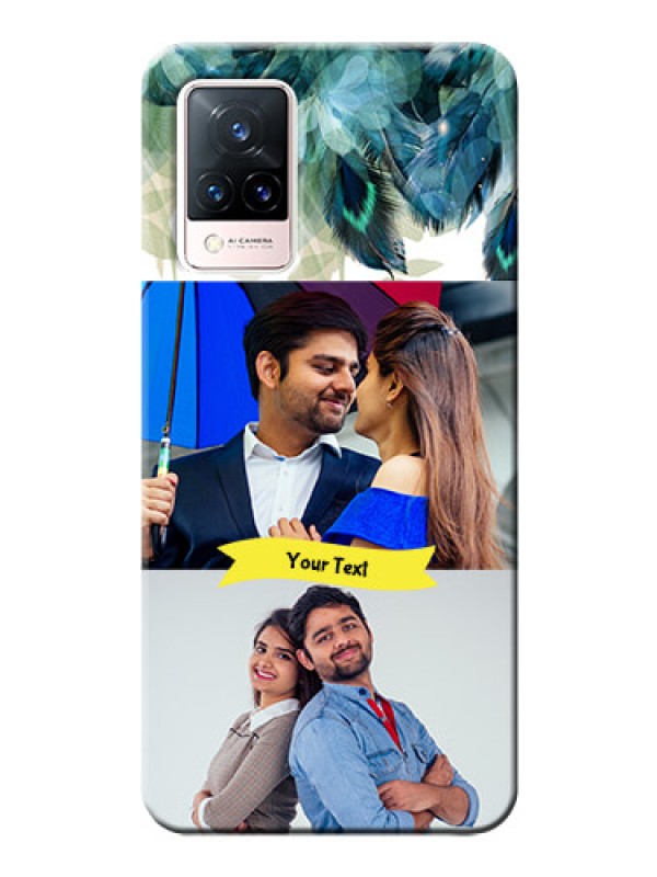 Custom Vivo V21 5G Phone Cases: Image with Boho Peacock Feather Design