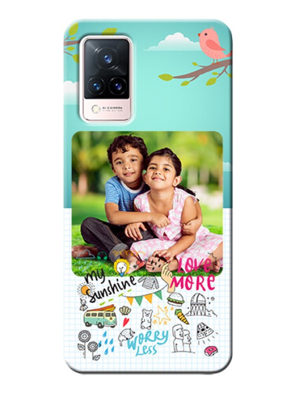 Custom Vivo V21 5G phone cases online: Doodle love Design