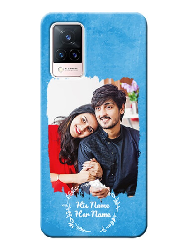 Custom Vivo V21 5G custom mobile cases: Blue Color Vintage Design