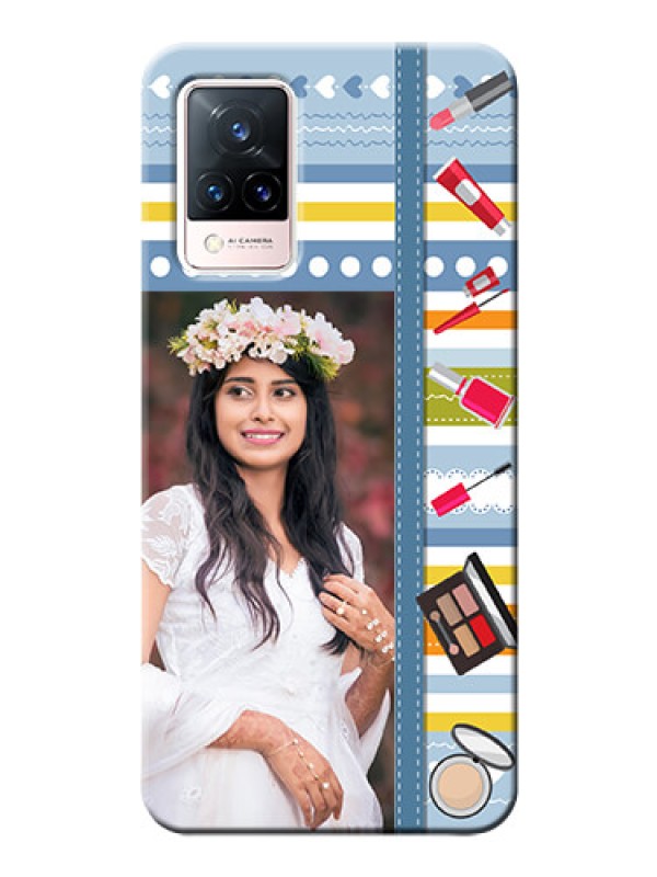 Custom Vivo V21 5G Personalized Mobile Cases: Makeup Icons Design