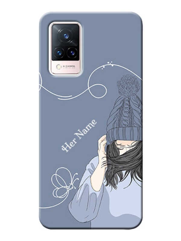 Custom Vivo V21 5G Custom Mobile Case with Girl in winter outfit Design