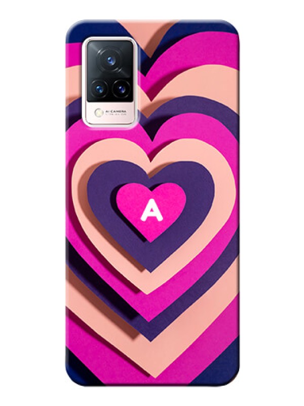 Custom Vivo V21 5G Custom Mobile Case with Cute Heart Pattern Design
