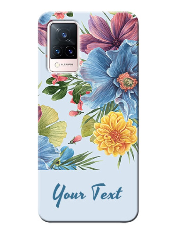 Custom Vivo V21 5G Custom Phone Cases: Stunning Watercolored Flowers Painting Design