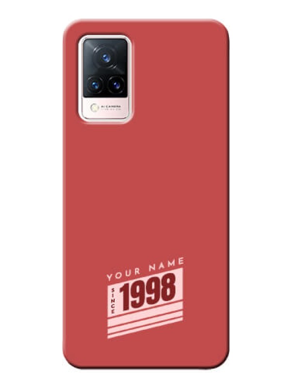 Custom Vivo V21 5G Phone Back Covers: Red custom year of birth Design