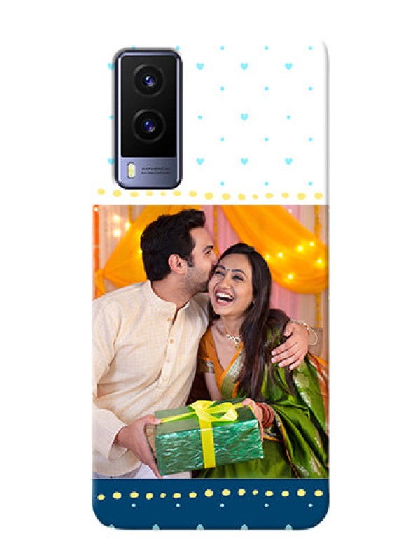 Custom Vivo V21E 5G Phone Covers: White and Blue Abstract Design