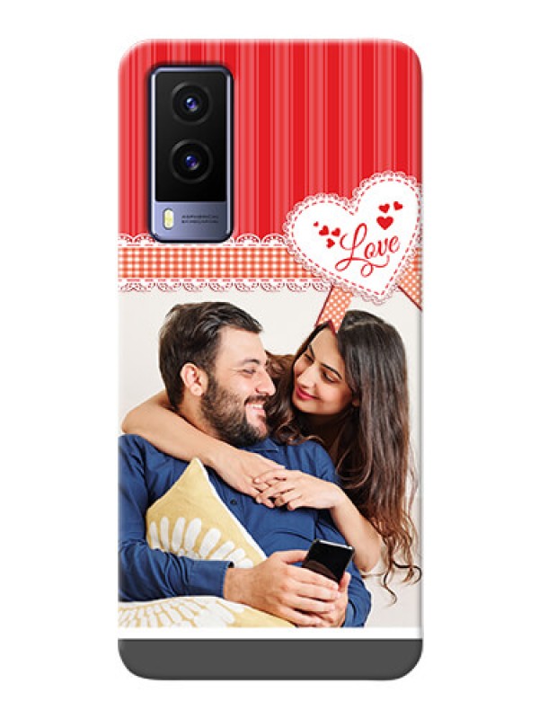 Custom Vivo V21E 5G phone cases online: Red Love Pattern Design