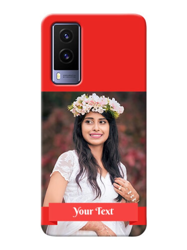 Custom Vivo V21E 5G Personalised mobile covers: Simple Red Color Design