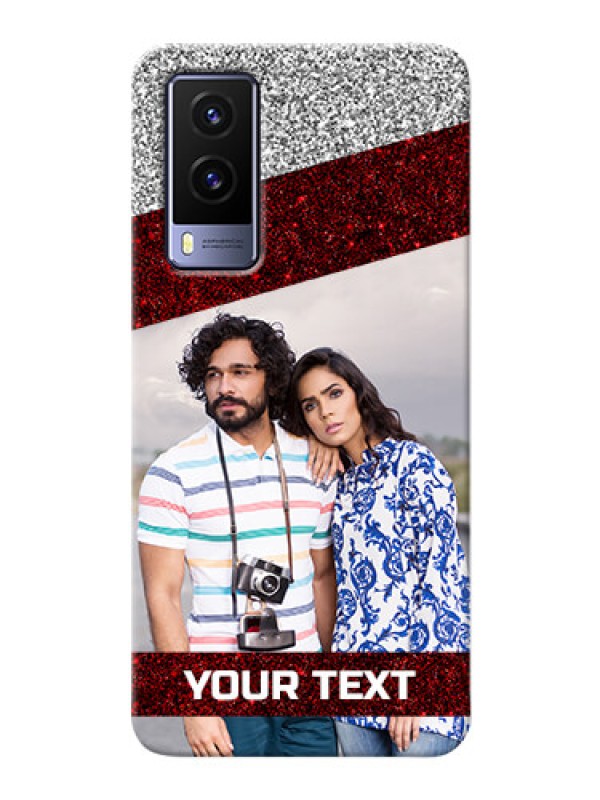 Custom Vivo V21E 5G Mobile Cases: Image Holder with Glitter Strip Design