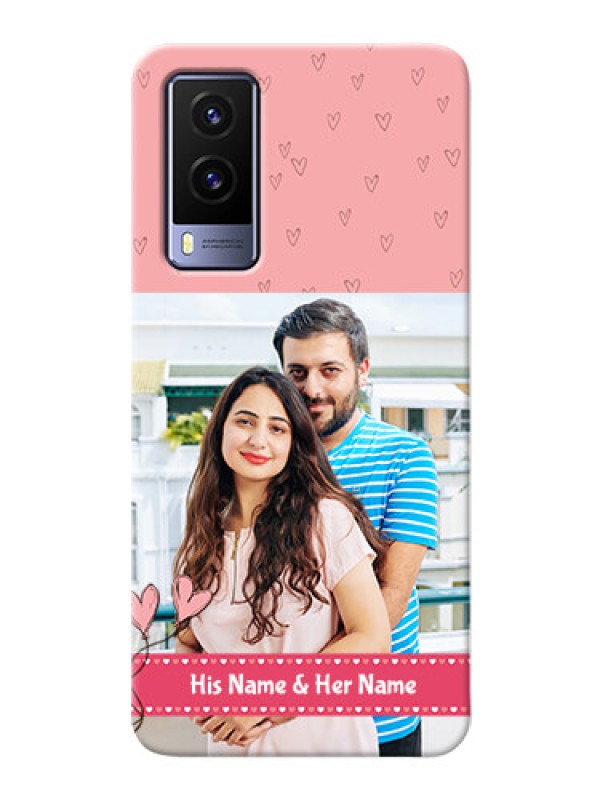 Custom Vivo V21E 5G phone back covers: Love Design Peach Color