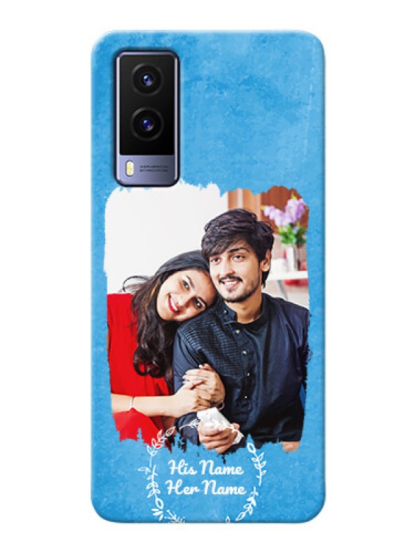 Custom Vivo V21E 5G custom mobile cases: Blue Color Vintage Design