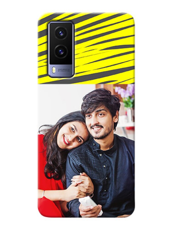 Custom Vivo V21E 5G Personalised mobile covers: Yellow Abstract Design