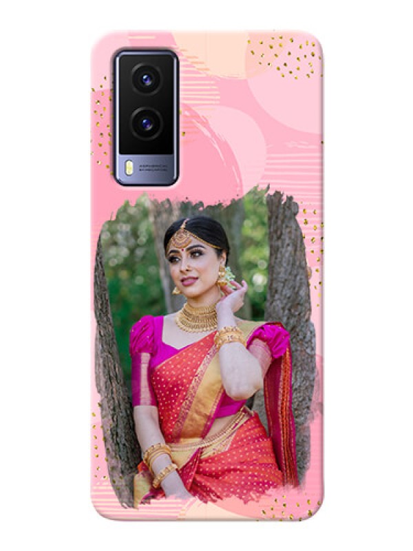 Custom Vivo V21E 5G Phone Covers for Girls: Gold Glitter Splash Design