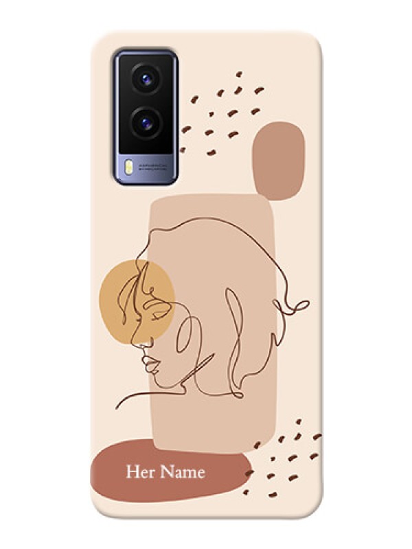 Custom Vivo V21E 5G Custom Phone Covers: Calm Woman line art Design