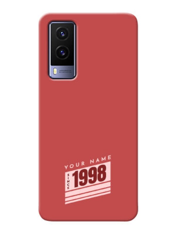 Custom Vivo V21E 5G Phone Back Covers: Red custom year of birth Design