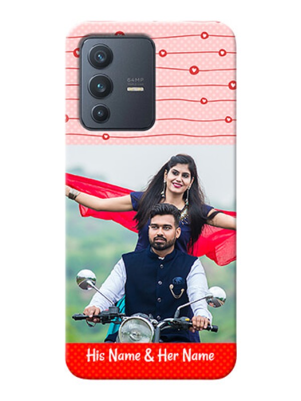 Custom Vivo V23 5G Custom Phone Cases: Red Pattern Case Design