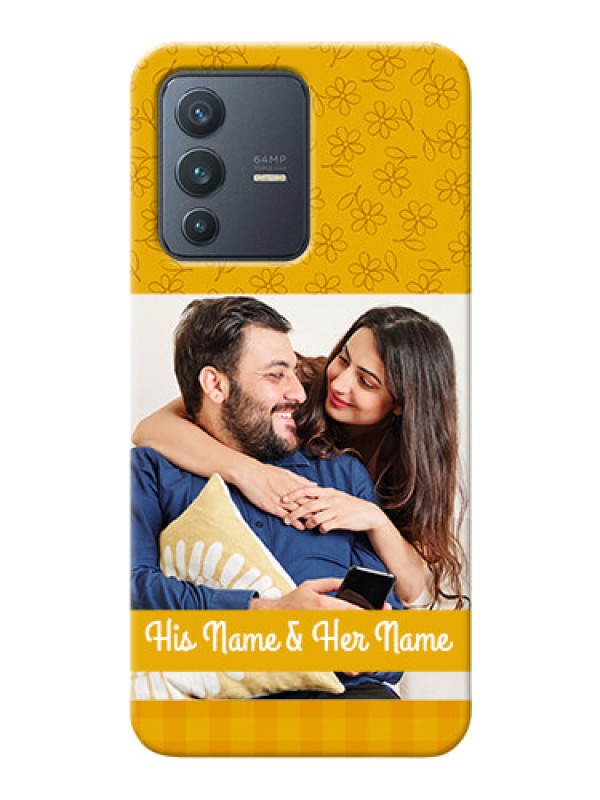 Custom Vivo V23 5G mobile phone covers: Yellow Floral Design