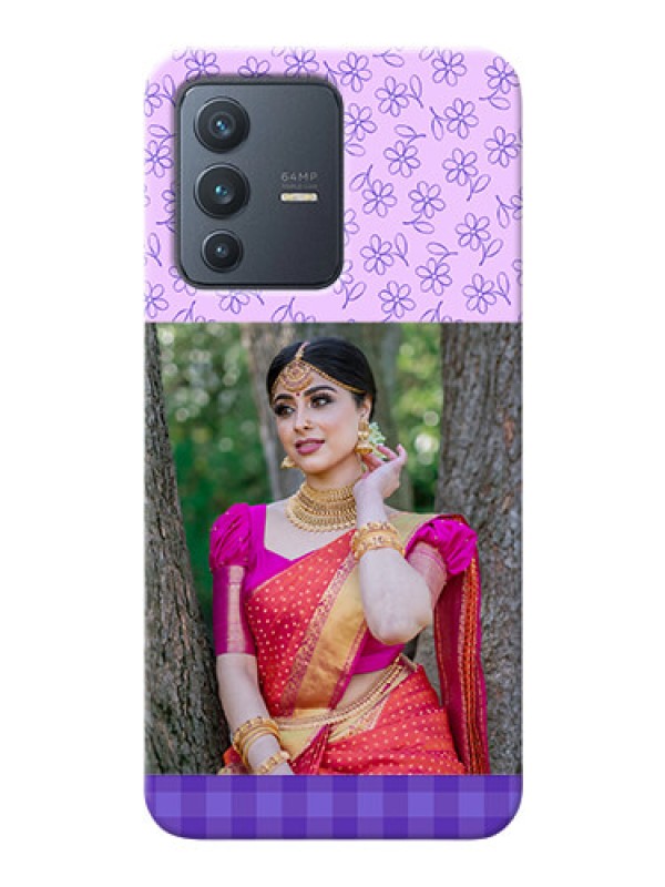 Custom Vivo V23 5G Mobile Cases: Purple Floral Design