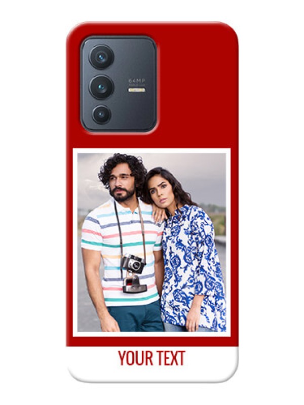 Custom Vivo V23 5G mobile phone covers: Simple Red Color Design