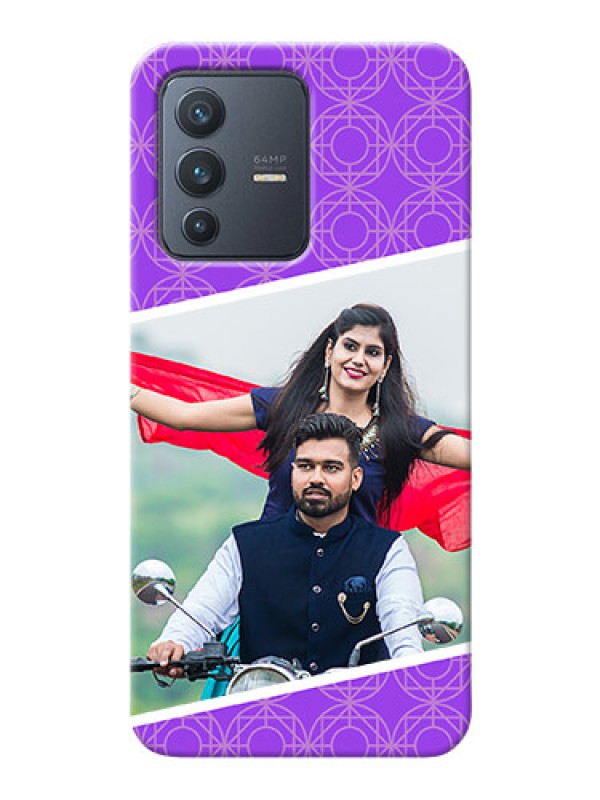 Custom Vivo V23 5G mobile back covers online: violet Pattern Design
