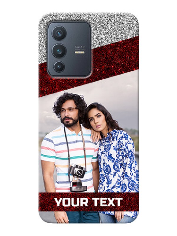 Custom Vivo V23 5G Mobile Cases: Image Holder with Glitter Strip Design