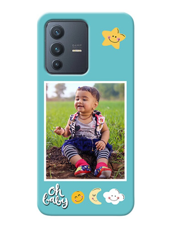 Custom Vivo V23 5G Personalised Phone Cases: Smiley Kids Stars Design
