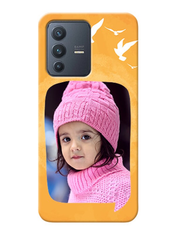 Custom Vivo V23 5G Phone Covers: Water Color Design with Bird Icons