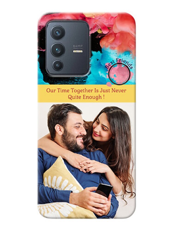 Custom Vivo V23 5G Mobile Cases: Quote with Acrylic Painting Design