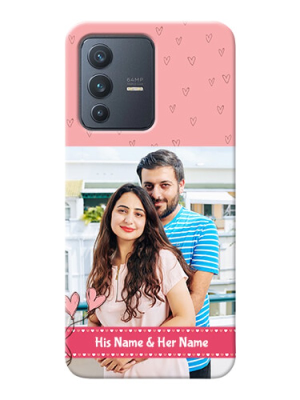 Custom Vivo V23 5G phone back covers: Love Design Peach Color
