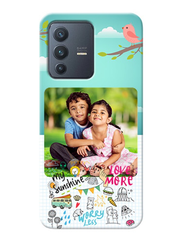 Custom Vivo V23 5G phone cases online: Doodle love Design