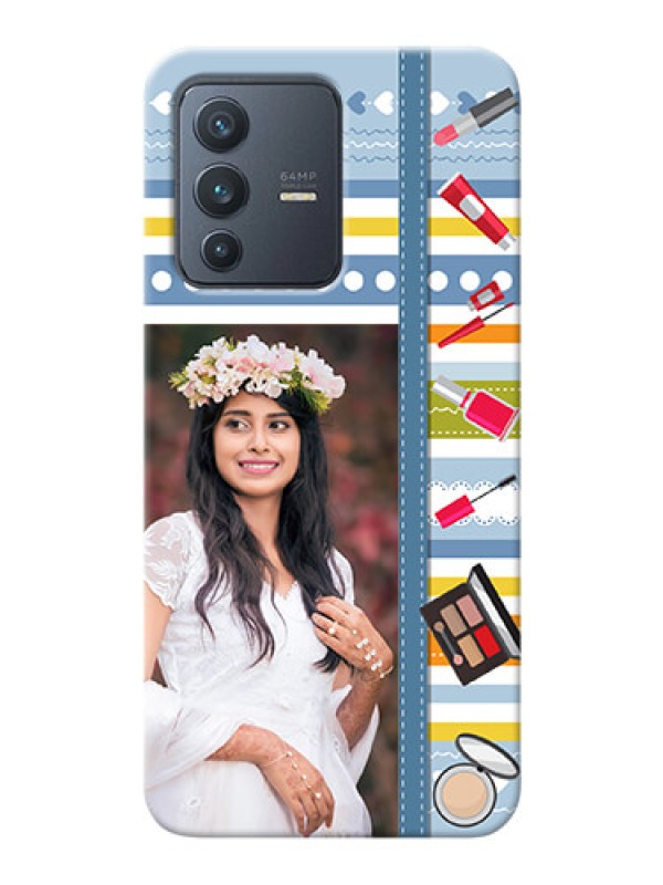 Custom Vivo V23 5G Personalized Mobile Cases: Makeup Icons Design