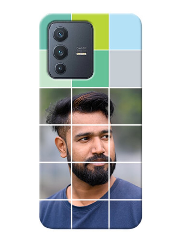 Custom Vivo V23 5G personalised phone covers with white box pattern 